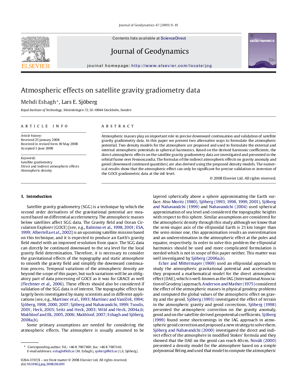 Atmospheric effects on satellite gravity gradiometry data