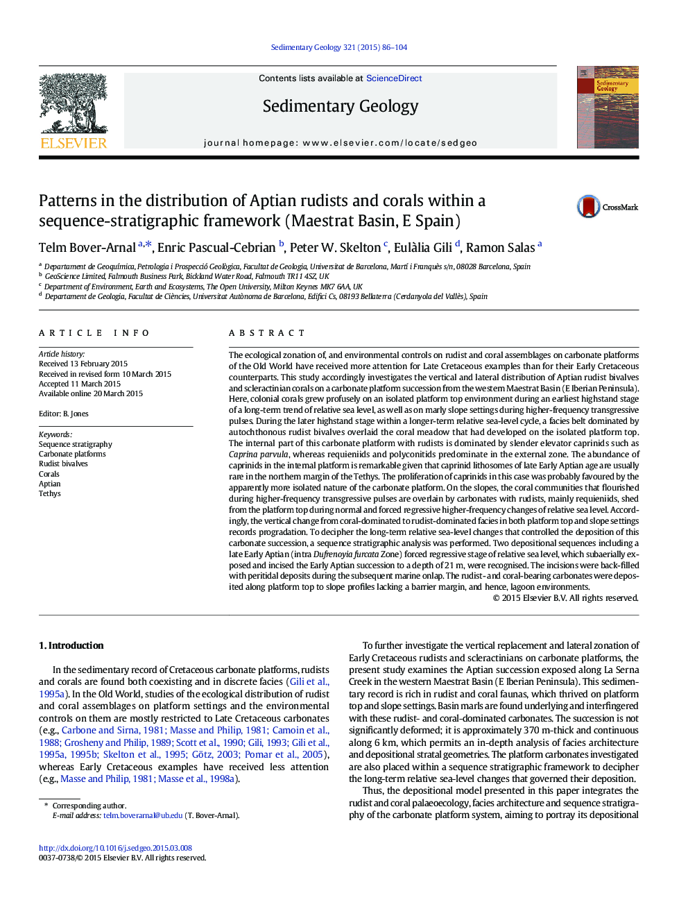 Patterns in the distribution of Aptian rudists and corals within a sequence-stratigraphic framework (Maestrat Basin, E Spain)