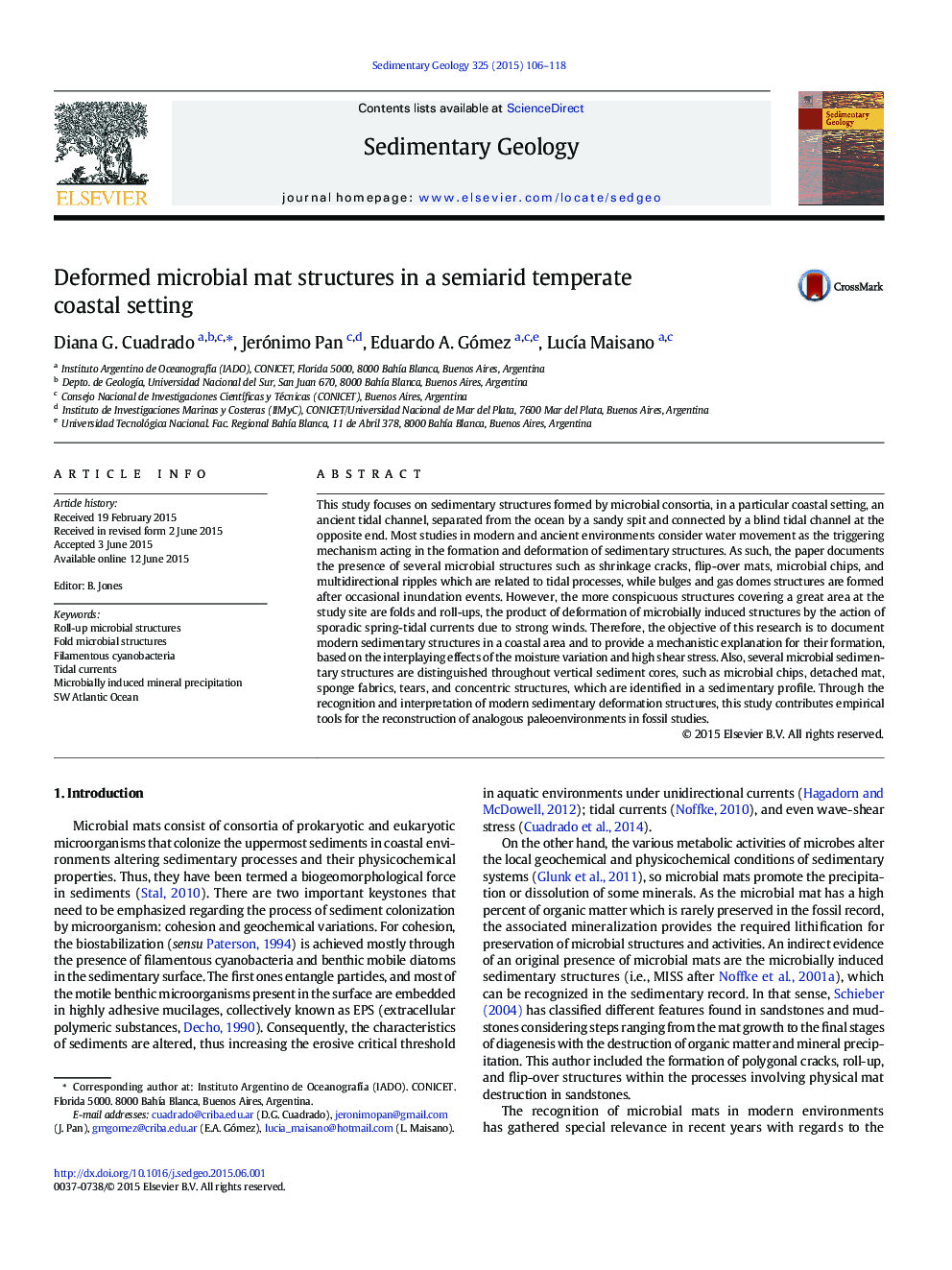 Deformed microbial mat structures in a semiarid temperate coastal setting