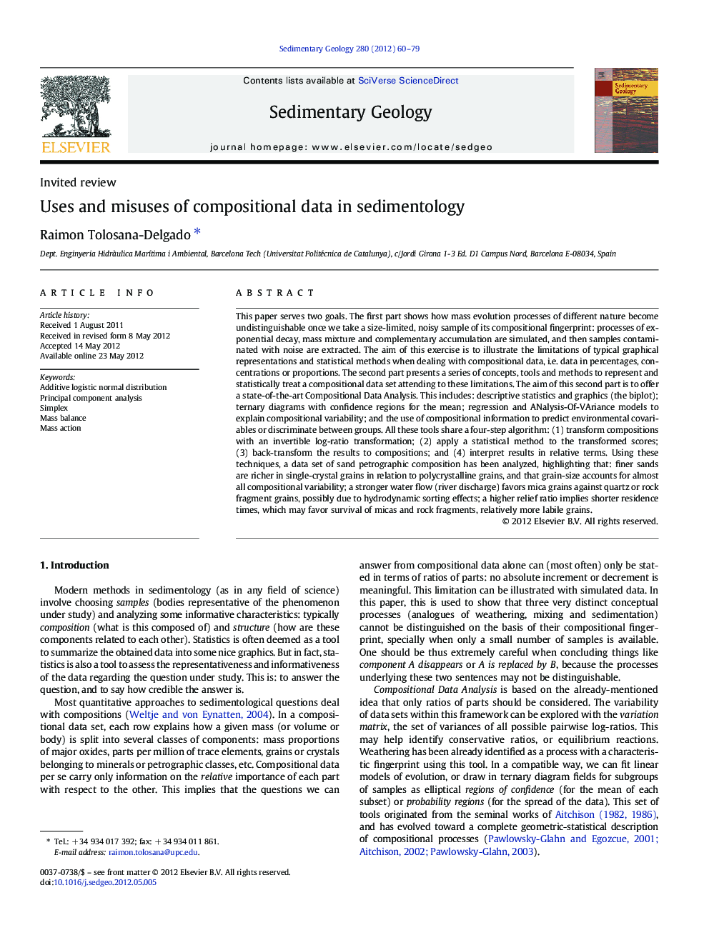 Uses and misuses of compositional data in sedimentology