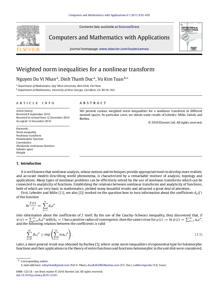 Weighted norm inequalities for a nonlinear transform