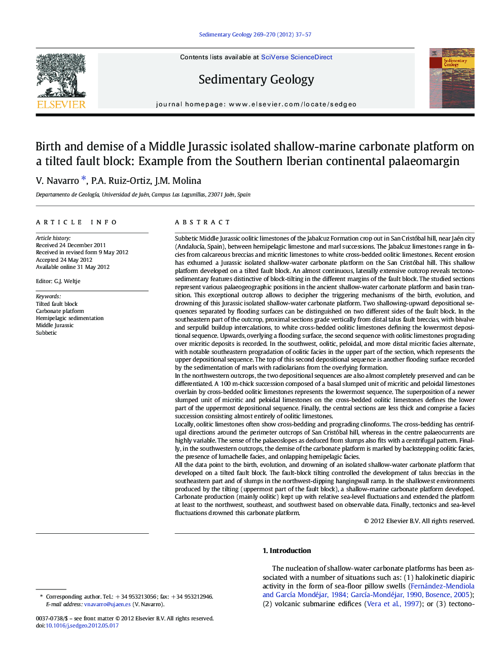 Birth and demise of a Middle Jurassic isolated shallow-marine carbonate platform on a tilted fault block: Example from the Southern Iberian continental palaeomargin