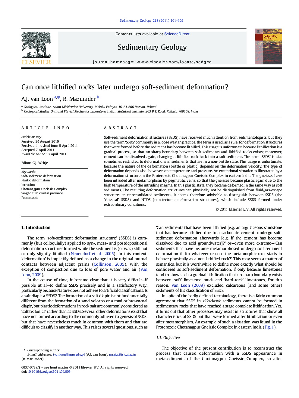 Can once lithified rocks later undergo soft-sediment deformation?