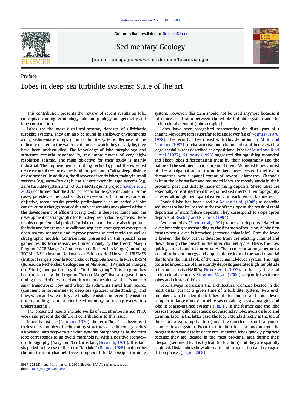 Lobes in deep-sea turbidite systems: State of the art