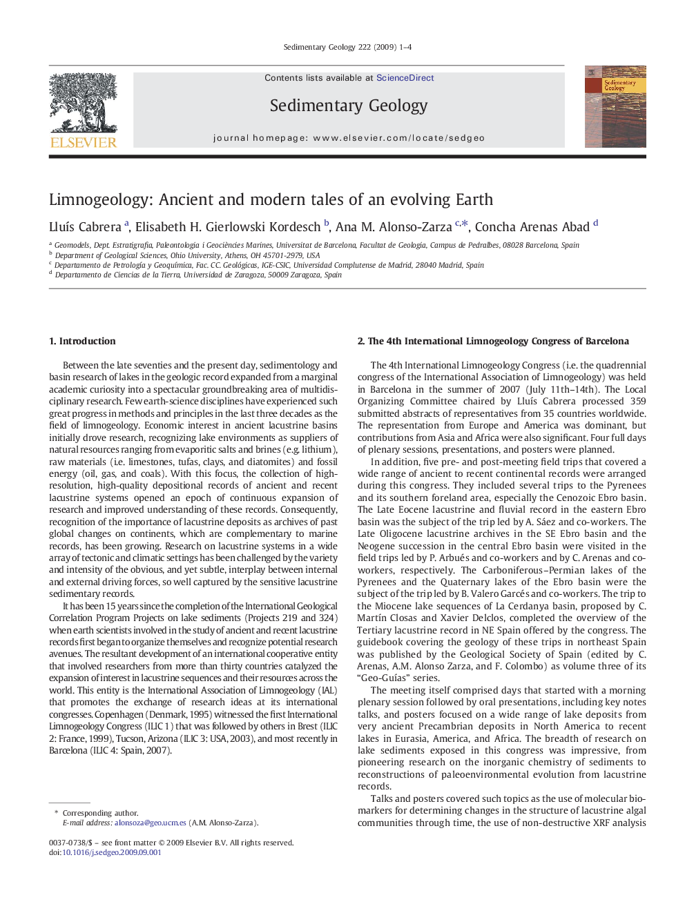 عکس صفحه اول مقاله: Limnogeology: Ancient and modern tales of an evolving Earth Limnogeology: Ancient and modern tales of an evolving Earth