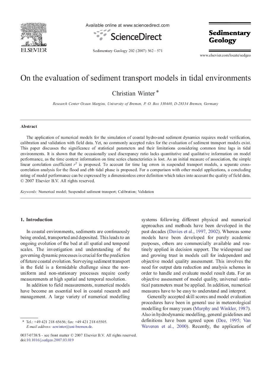 On the evaluation of sediment transport models in tidal environments