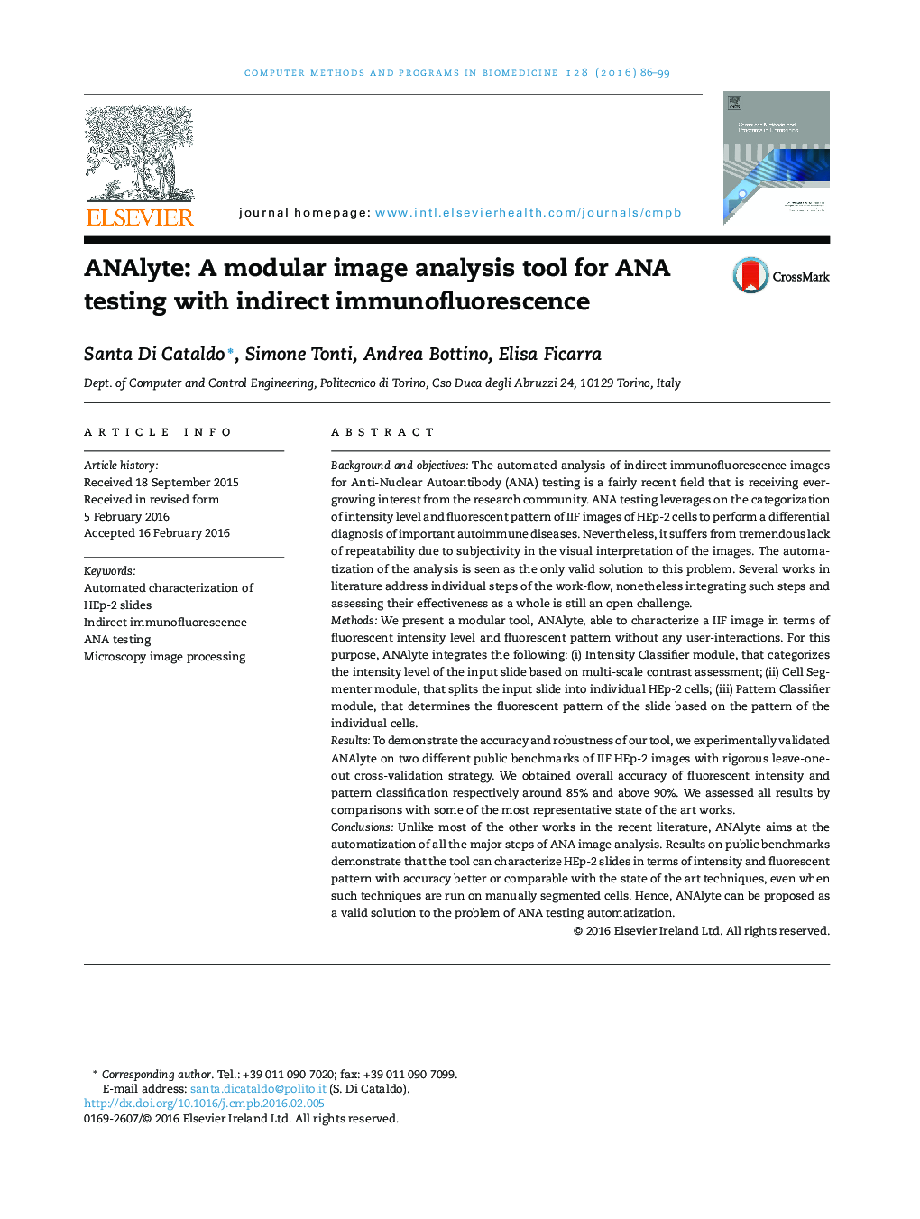 ANAlyte: A modular image analysis tool for ANA testing with indirect immunofluorescence