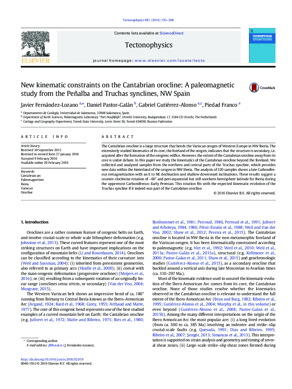 New kinematic constraints on the Cantabrian orocline: A paleomagnetic study from the Peñalba and Truchas synclines, NW Spain