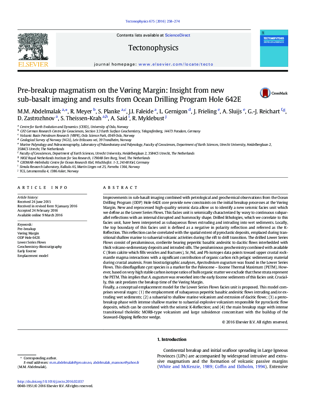 Pre-breakup magmatism on the Vøring Margin: Insight from new sub-basalt imaging and results from Ocean Drilling Program Hole 642E