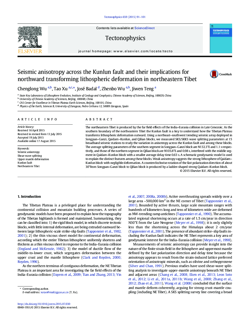 Seismic anisotropy across the Kunlun fault and their implications for northward transforming lithospheric deformation in northeastern Tibet