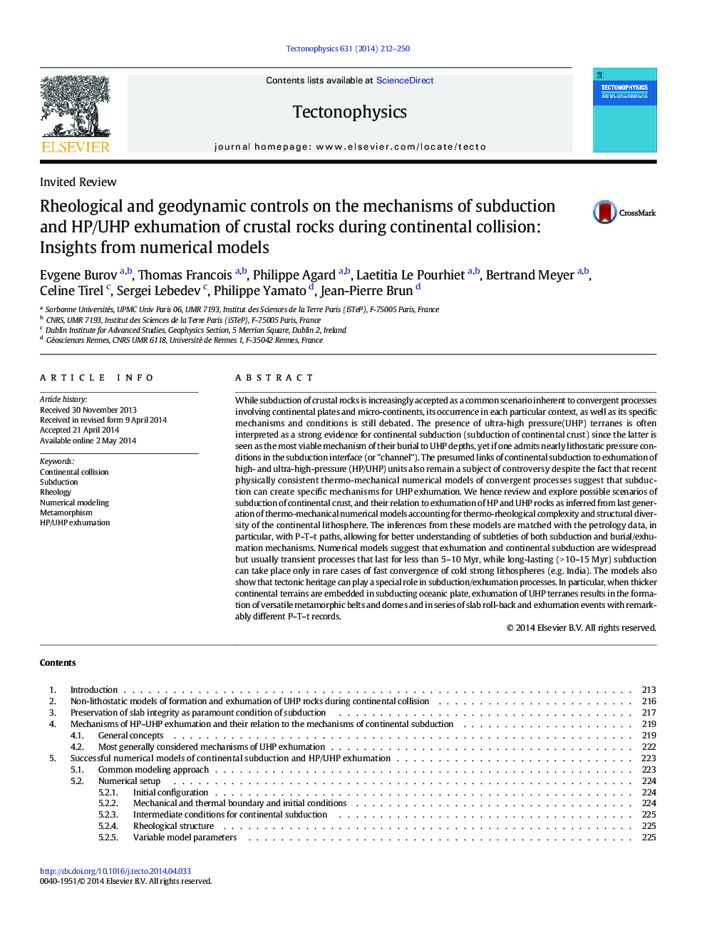 Rheological and geodynamic controls on the mechanisms of subduction and HP/UHP exhumation of crustal rocks during continental collision: Insights from numerical models