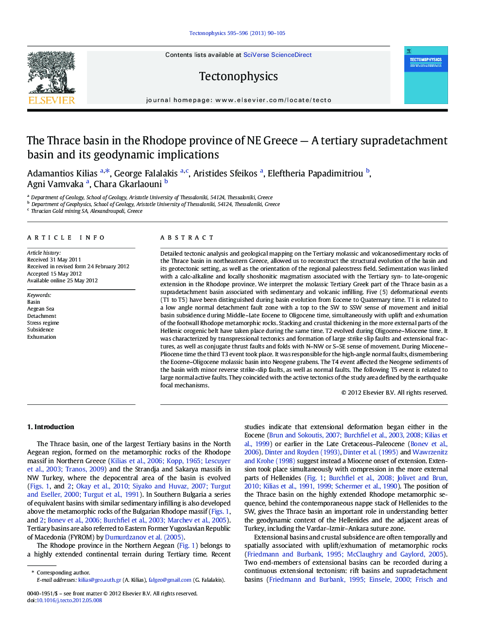 The Thrace basin in the Rhodope province of NE Greece — A tertiary supradetachment basin and its geodynamic implications