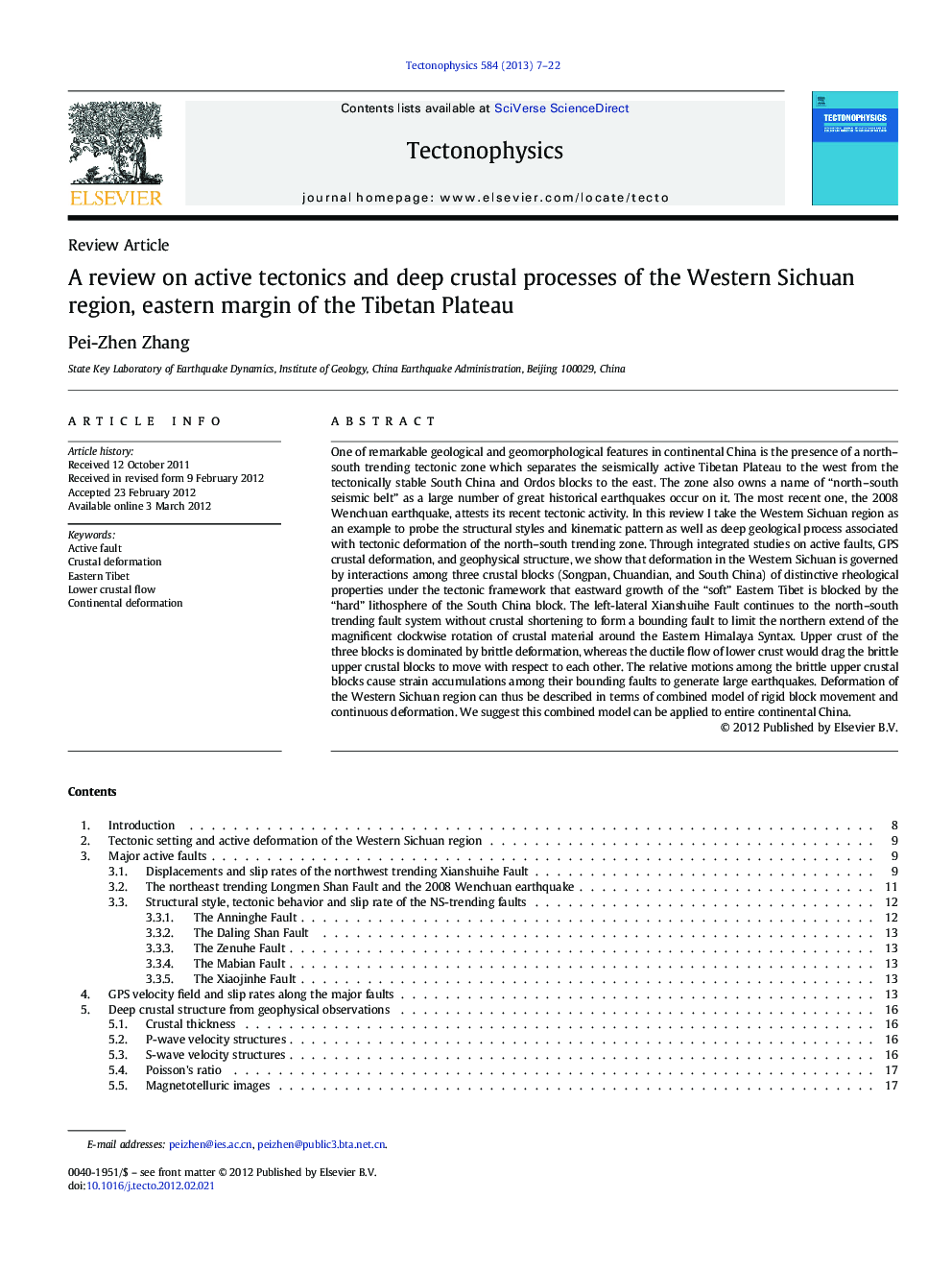A review on active tectonics and deep crustal processes of the Western Sichuan region, eastern margin of the Tibetan Plateau