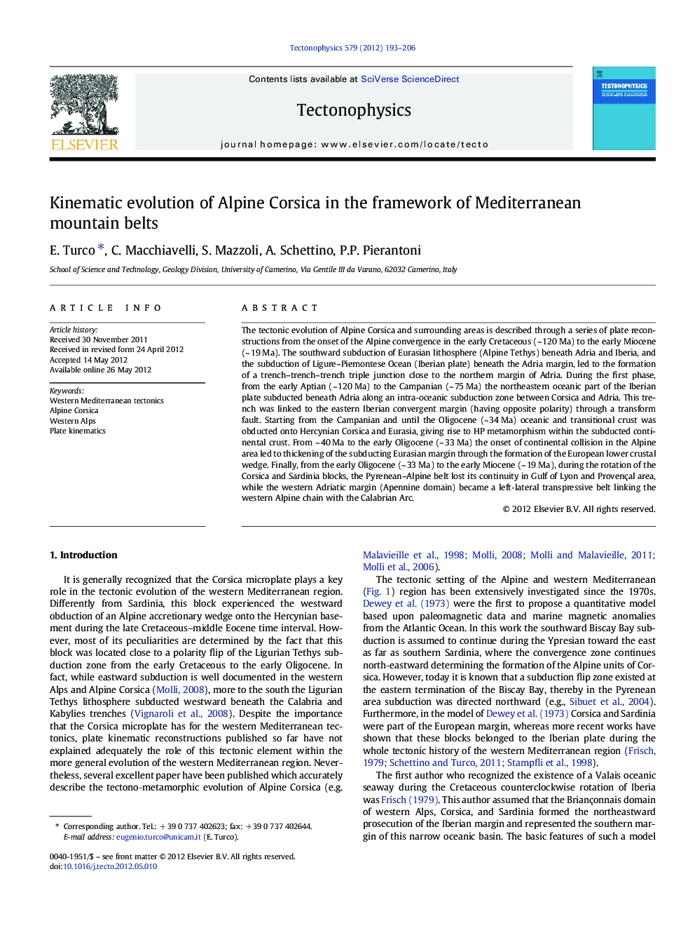 Kinematic evolution of Alpine Corsica in the framework of Mediterranean mountain belts