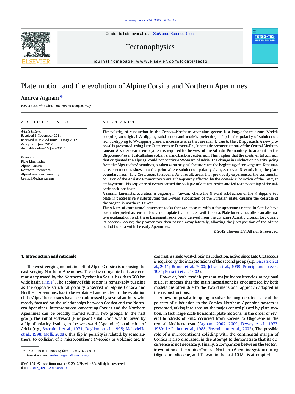 Plate motion and the evolution of Alpine Corsica and Northern Apennines