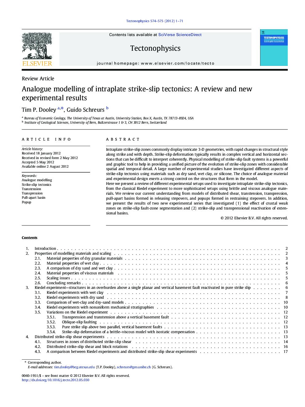 Analogue modelling of intraplate strike-slip tectonics: A review and new experimental results