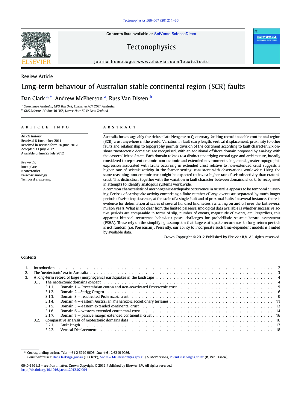 Long-term behaviour of Australian stable continental region (SCR) faults