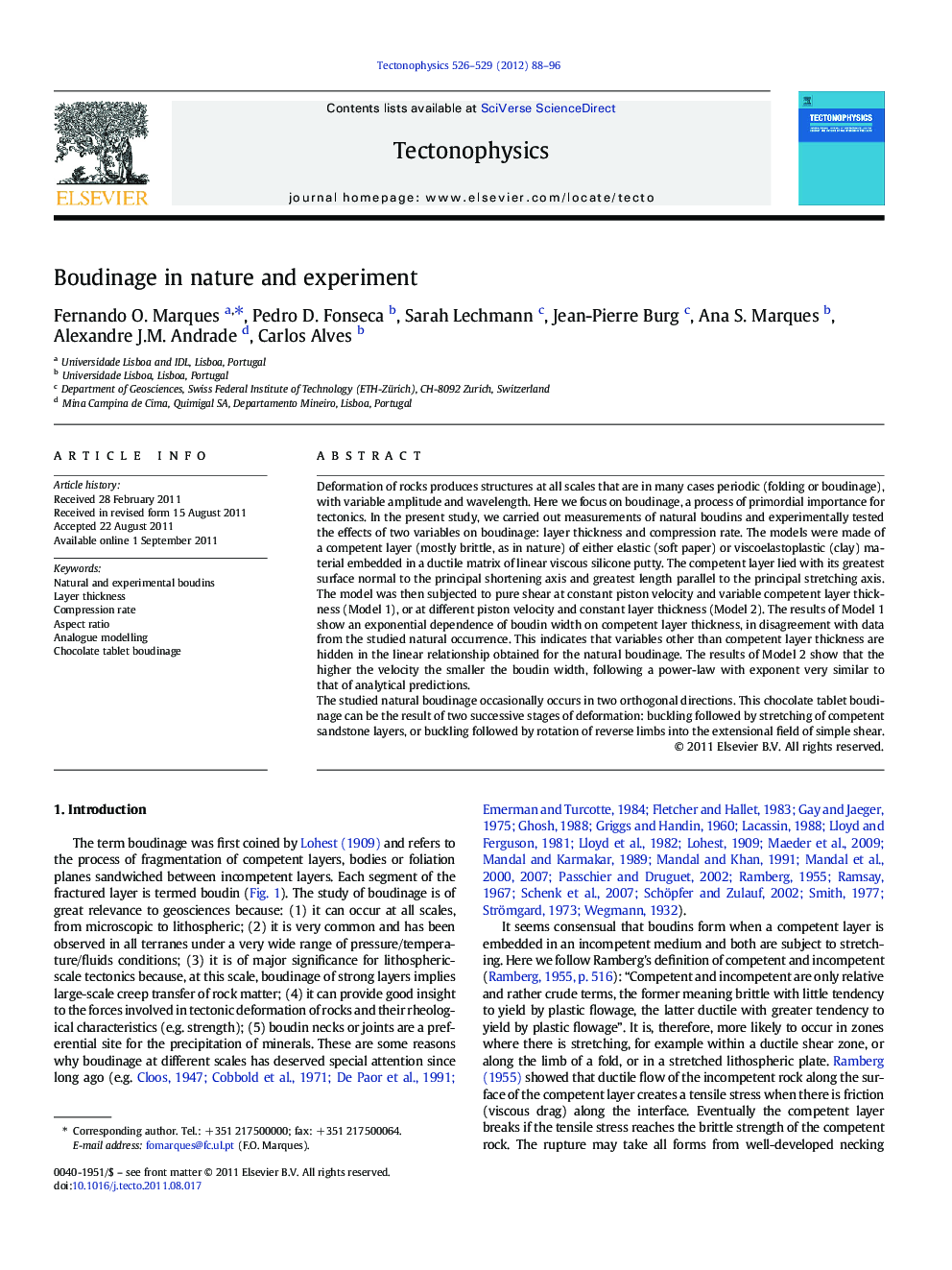 Boudinage in nature and experiment