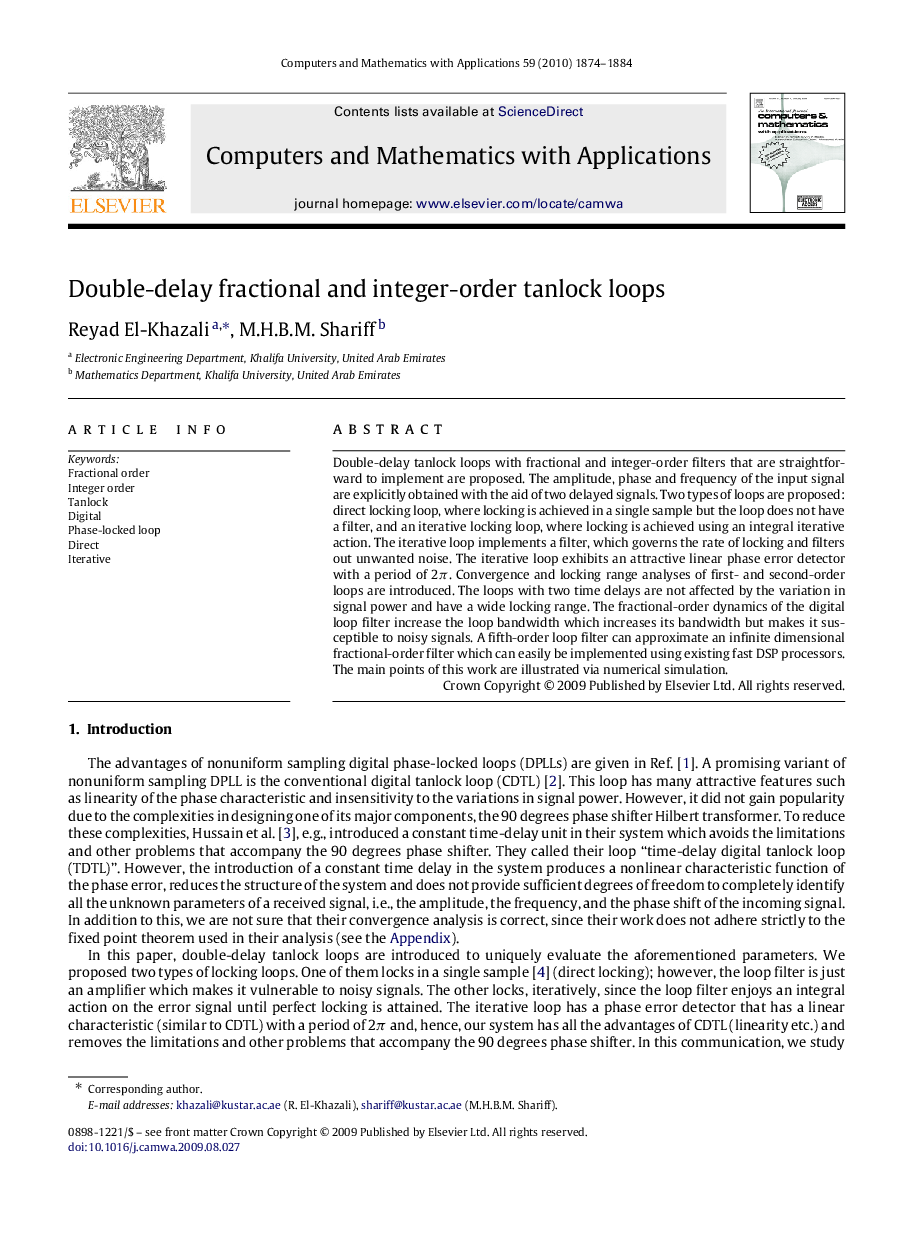 Double-delay fractional and integer-order tanlock loops