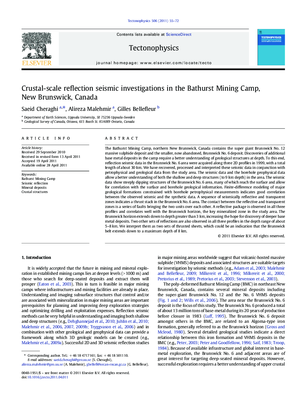 Crustal-scale reflection seismic investigations in the Bathurst Mining Camp, New Brunswick, Canada