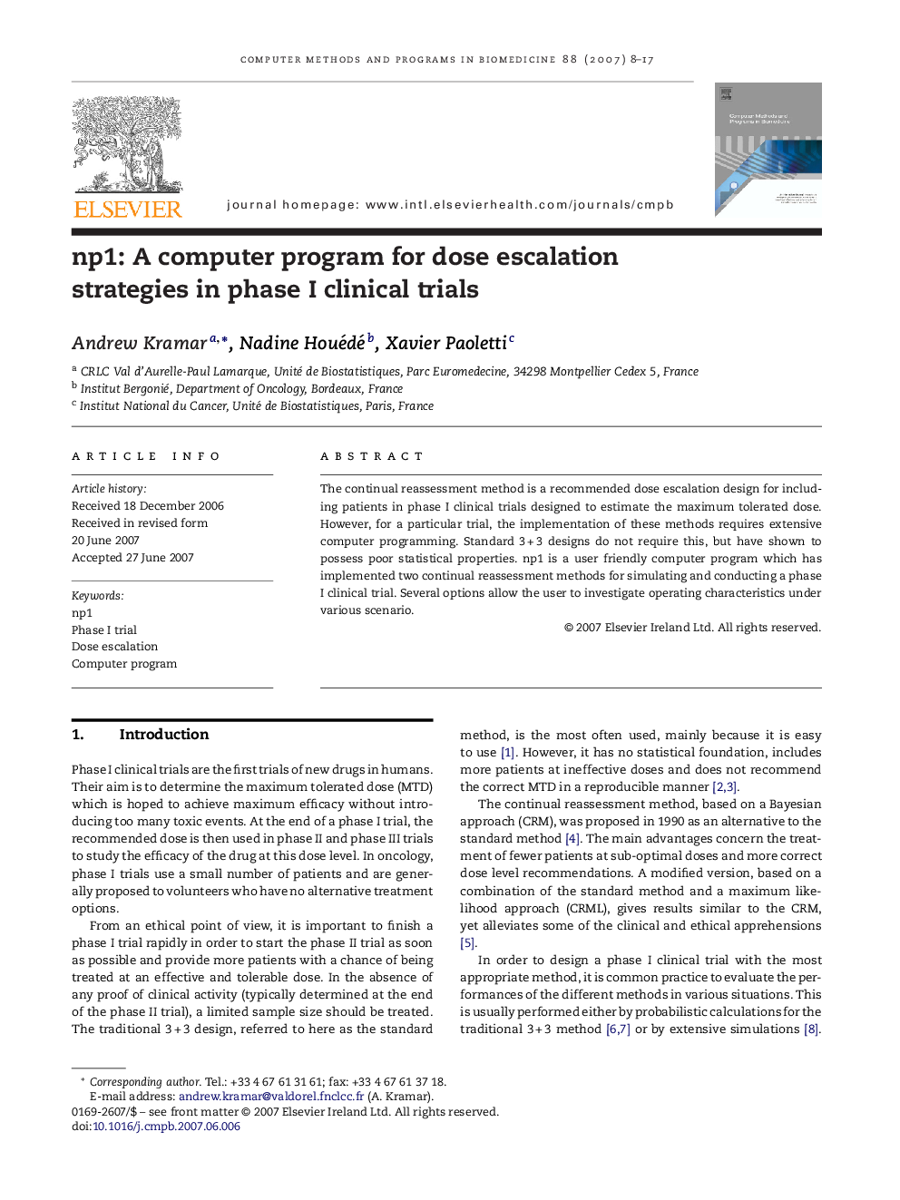 np1: A computer program for dose escalation strategies in phase I clinical trials