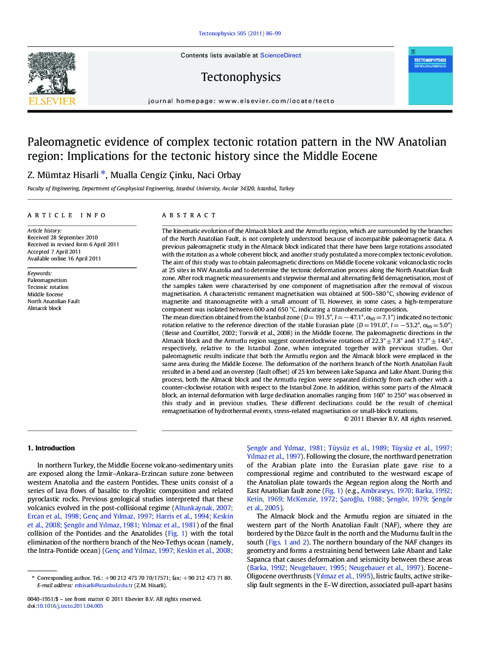 Paleomagnetic evidence of complex tectonic rotation pattern in the NW Anatolian region: Implications for the tectonic history since the Middle Eocene