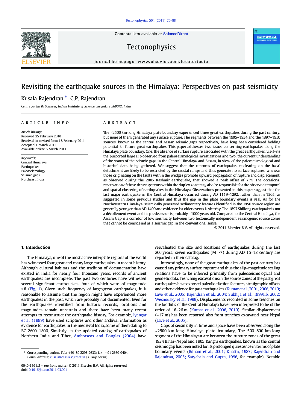 Revisiting the earthquake sources in the Himalaya: Perspectives on past seismicity