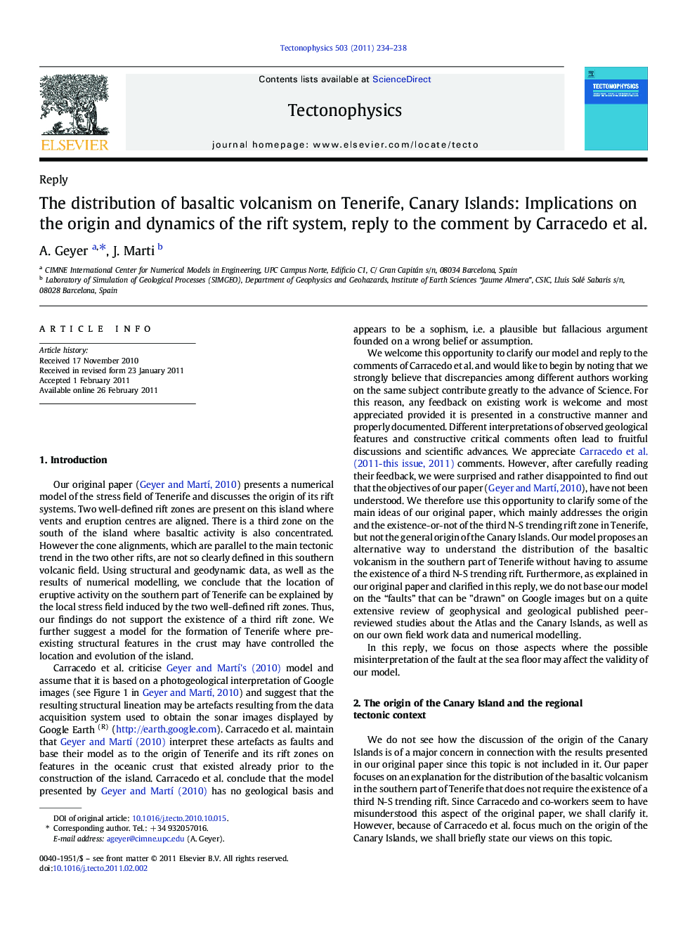 The distribution of basaltic volcanism on Tenerife, Canary Islands: Implications on the origin and dynamics of the rift system, reply to the comment by Carracedo et al.