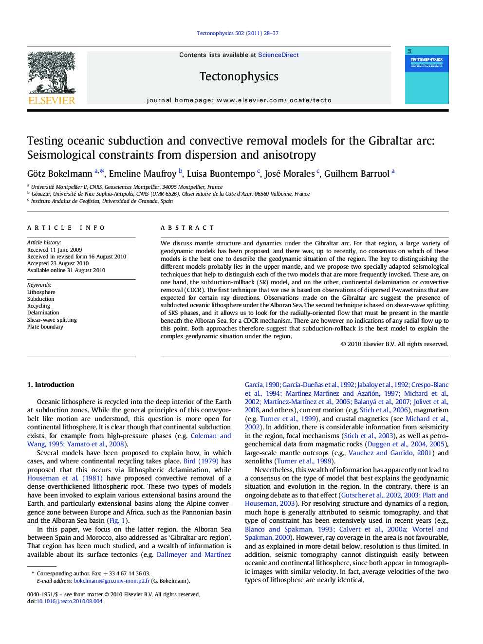 Testing oceanic subduction and convective removal models for the Gibraltar arc: Seismological constraints from dispersion and anisotropy