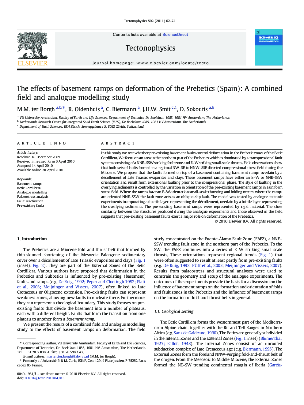 The effects of basement ramps on deformation of the Prebetics (Spain): A combined field and analogue modelling study