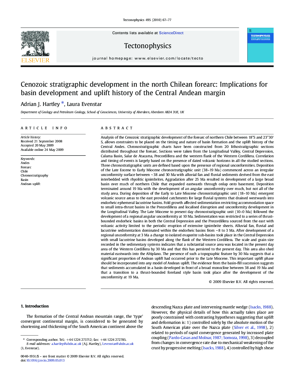 Cenozoic stratigraphic development in the north Chilean forearc: Implications for basin development and uplift history of the Central Andean margin