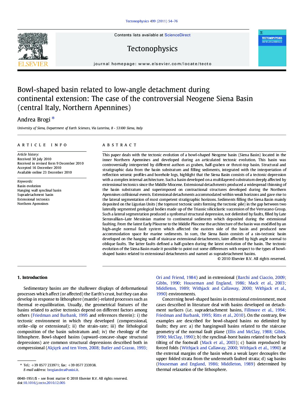 عکس صفحه اول مقاله: Bowl-shaped basin related to low-angle detachment during continental extension: The case of the controversial Neogene Siena Basin (central Italy, Northern Apennines) Bowl-shaped basin related to low-angle detachment during continental extension: The case of the controversial Neogene Siena Basin (central Italy, Northern Apennines)