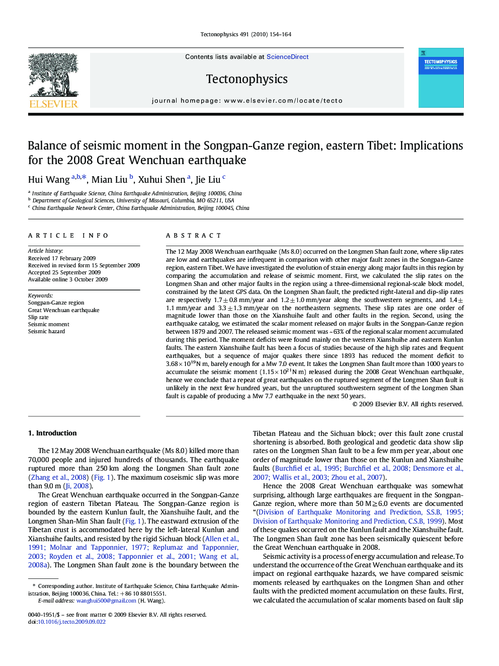 Balance of seismic moment in the Songpan-Ganze region, eastern Tibet: Implications for the 2008 Great Wenchuan earthquake