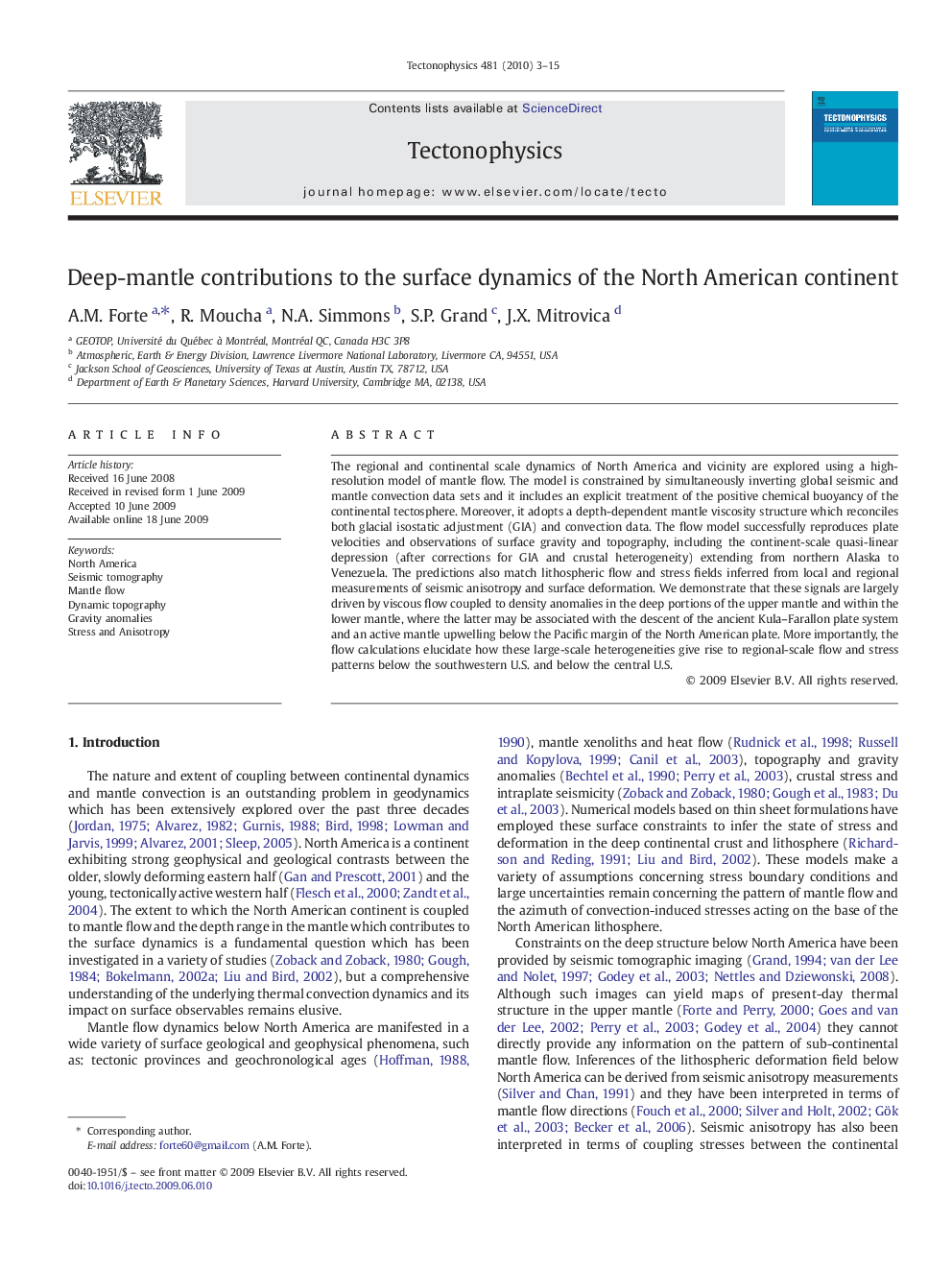 Deep-mantle contributions to the surface dynamics of the North American continent