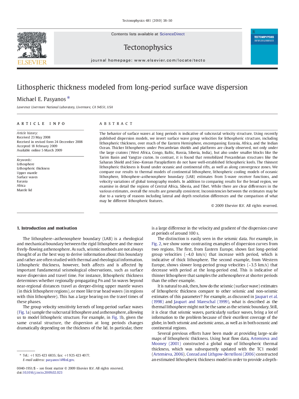 Lithospheric thickness modeled from long-period surface wave dispersion