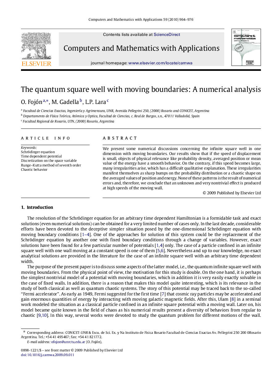 The quantum square well with moving boundaries: A numerical analysis