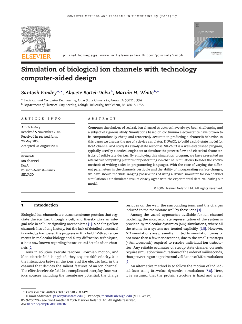 Simulation of biological ion channels with technology computer-aided design