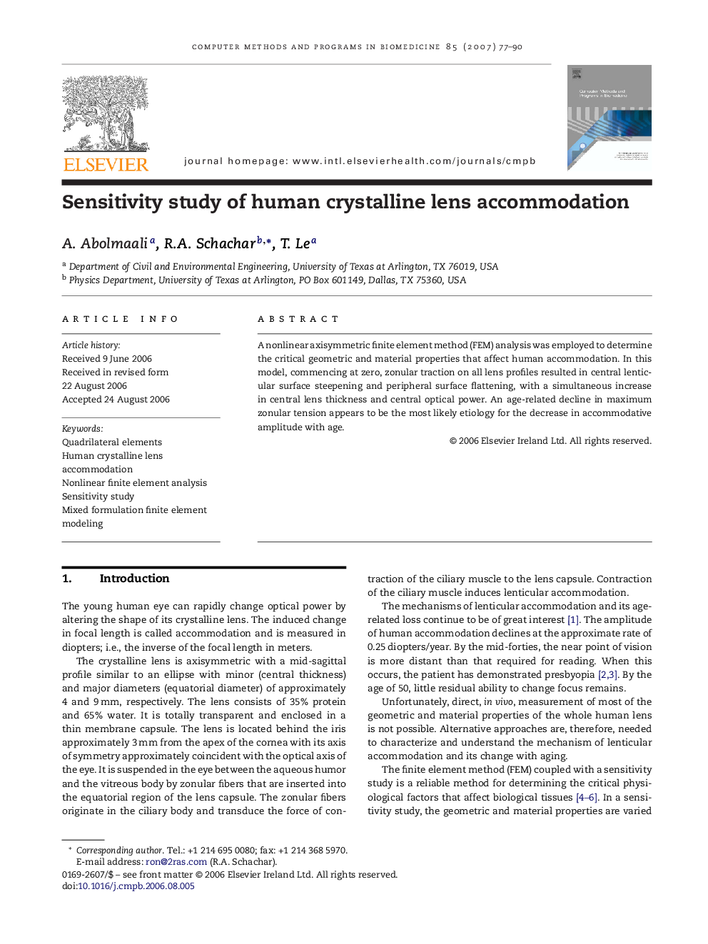 Sensitivity study of human crystalline lens accommodation