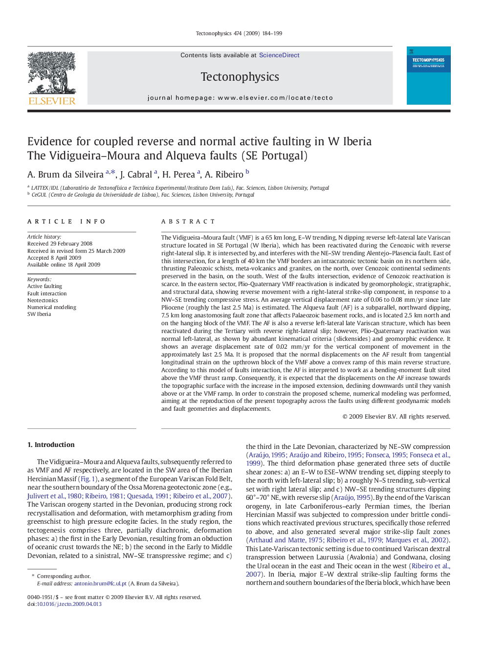 Evidence for coupled reverse and normal active faulting in W Iberia