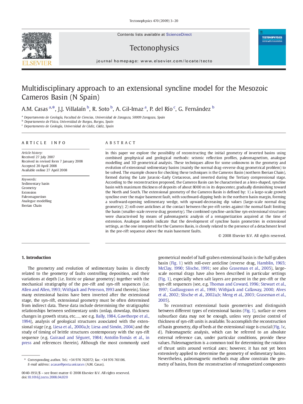 Multidisciplinary approach to an extensional syncline model for the Mesozoic Cameros Basin (N Spain)