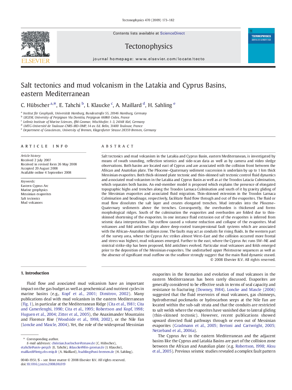 Salt tectonics and mud volcanism in the Latakia and Cyprus Basins, eastern Mediterranean