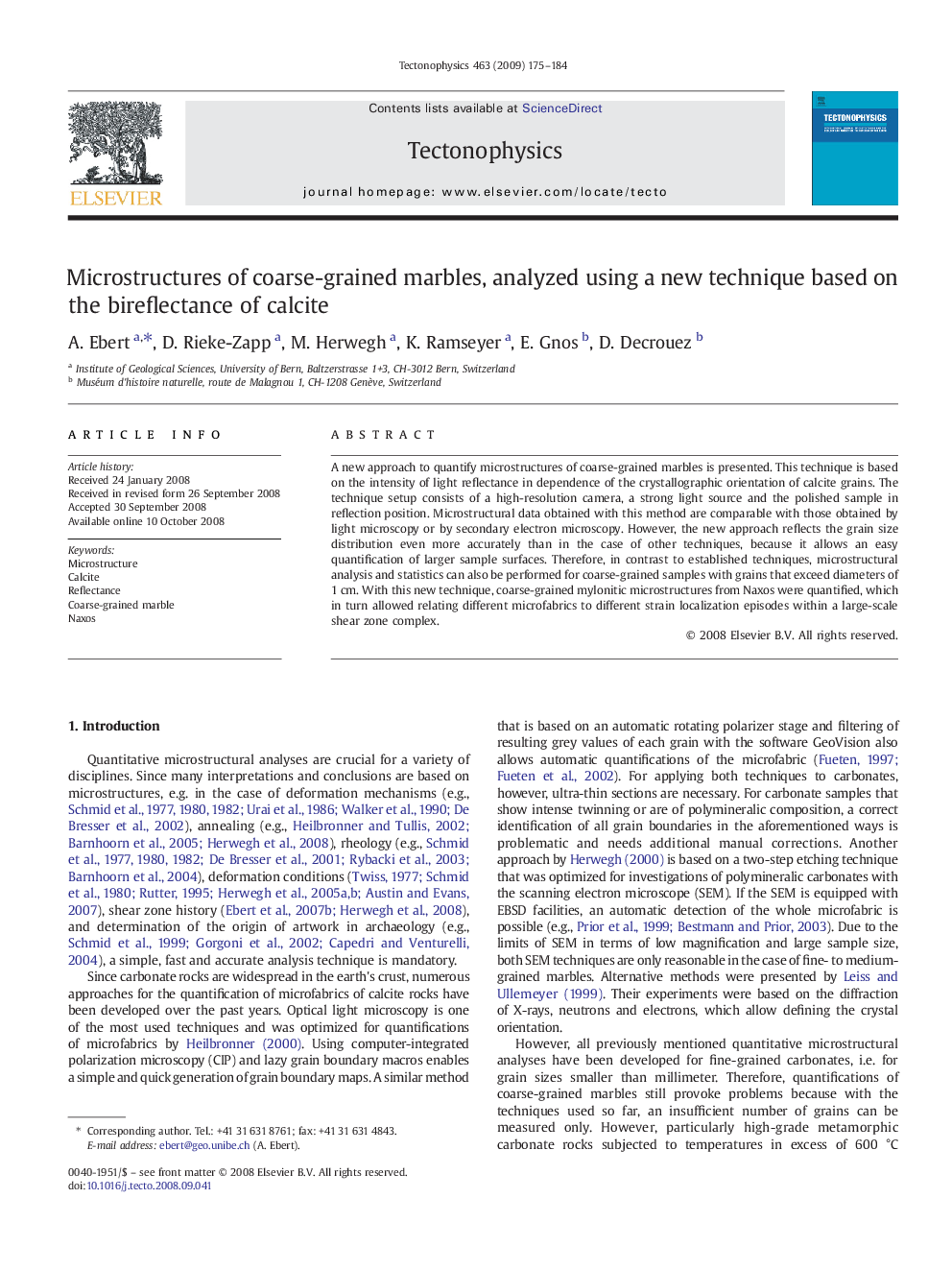 Microstructures of coarse-grained marbles, analyzed using a new technique based on the bireflectance of calcite