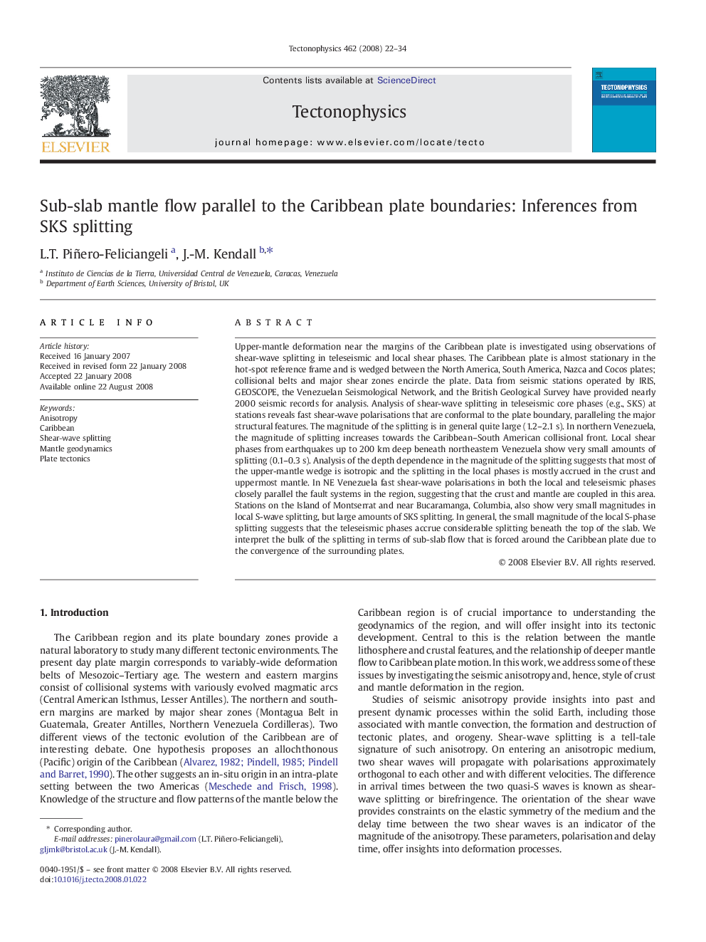 Sub-slab mantle flow parallel to the Caribbean plate boundaries: Inferences from SKS splitting