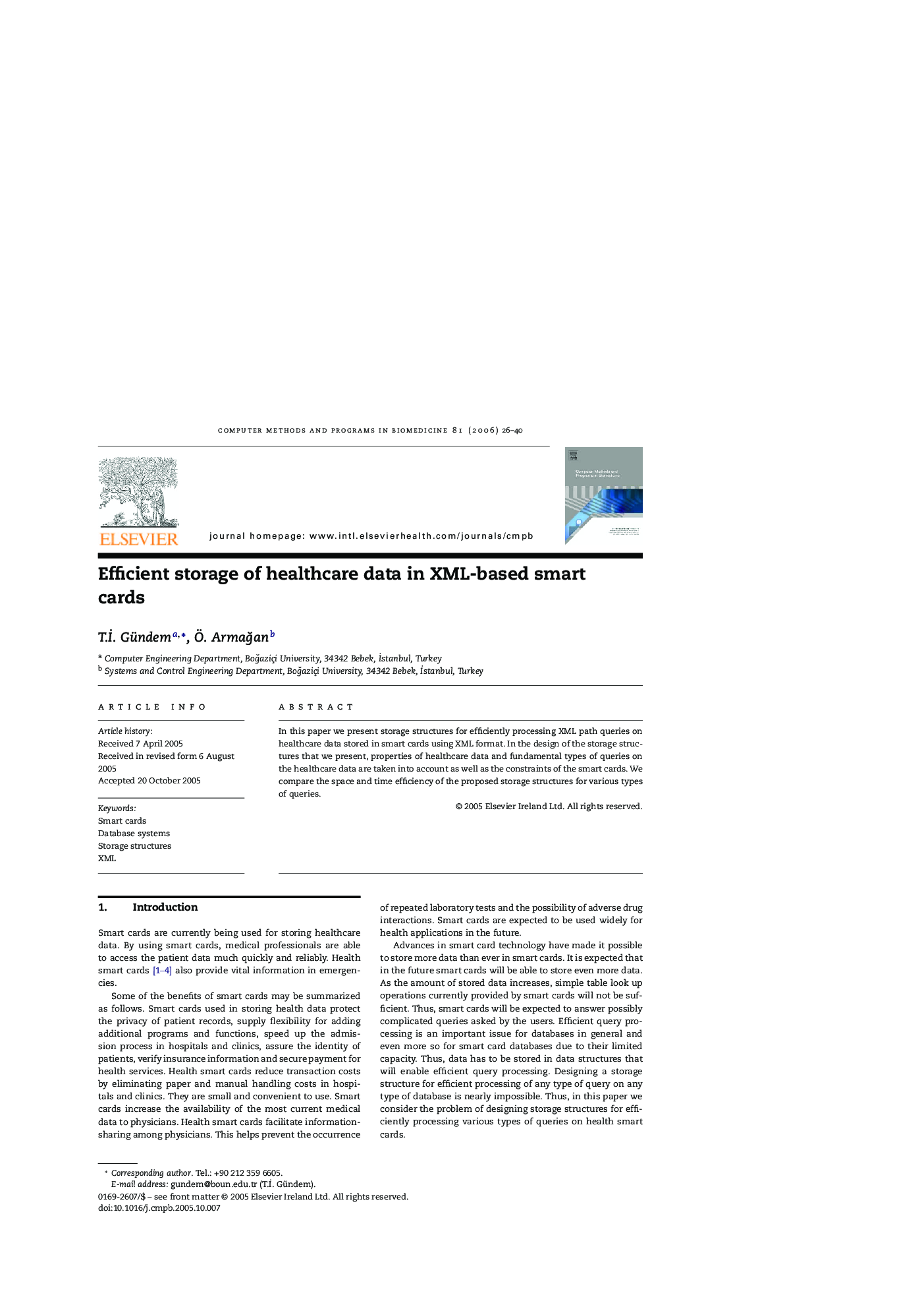 Efficient storage of healthcare data in XML-based smart cards