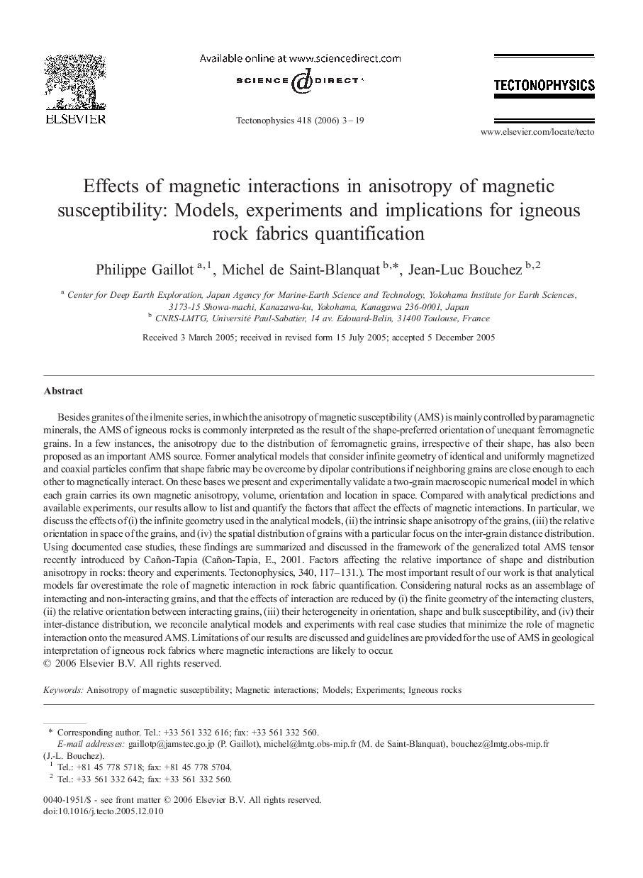 Effects of magnetic interactions in anisotropy of magnetic susceptibility: Models, experiments and implications for igneous rock fabrics quantification