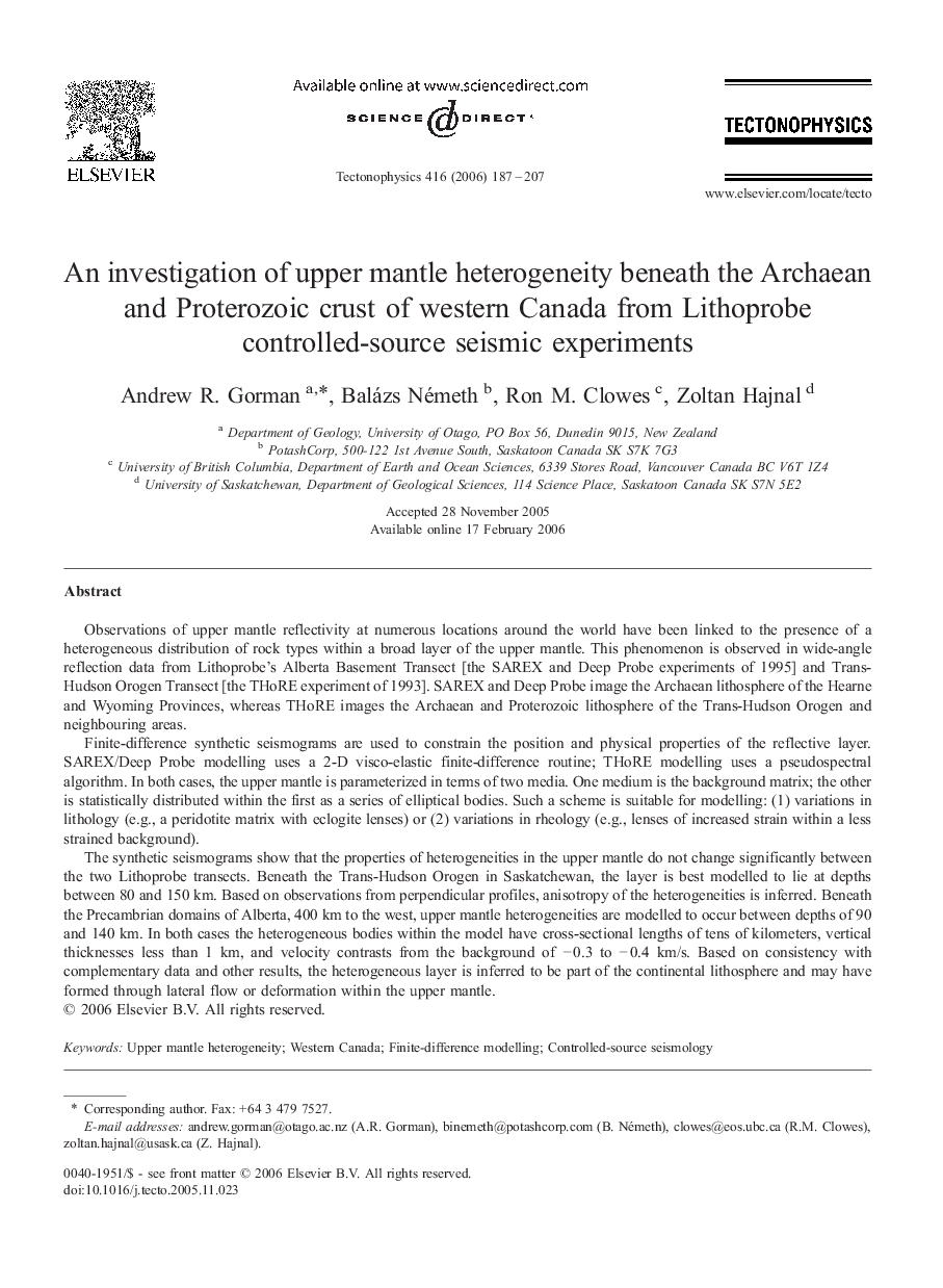 An investigation of upper mantle heterogeneity beneath the Archaean and Proterozoic crust of western Canada from Lithoprobe controlled-source seismic experiments