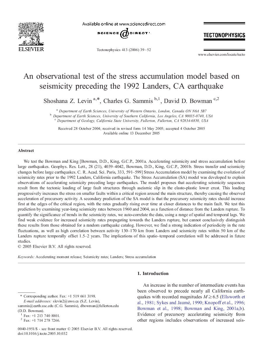 An observational test of the stress accumulation model based on seismicity preceding the 1992 Landers, CA earthquake