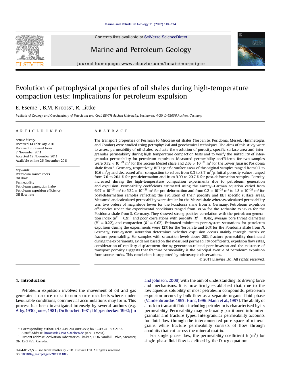 Evolution of petrophysical properties of oil shales during high-temperature compaction tests: Implications for petroleum expulsion