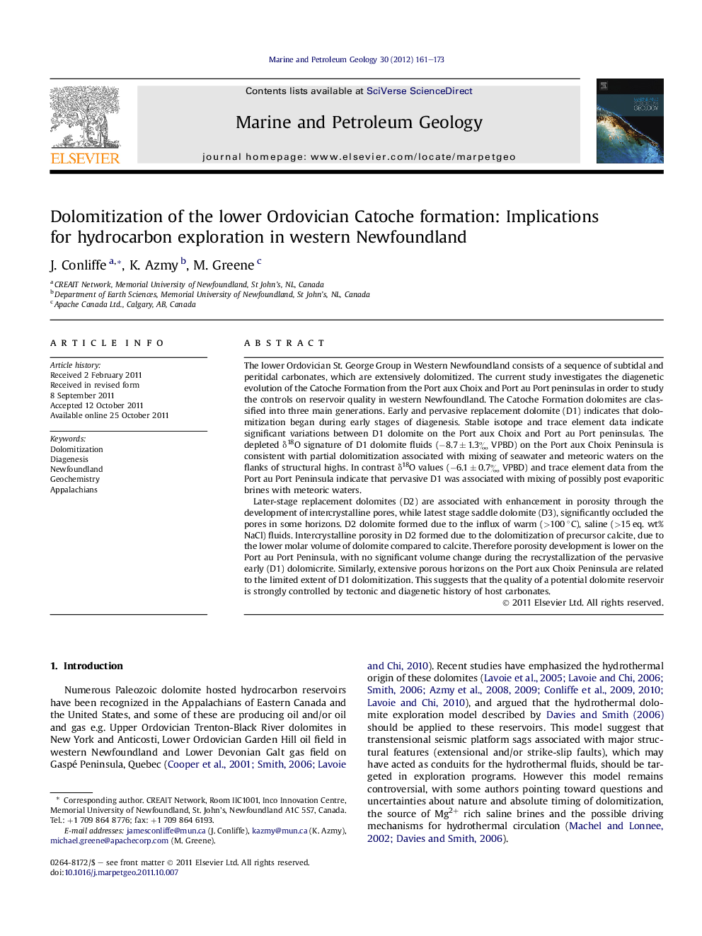 Dolomitization of the lower Ordovician Catoche formation: Implications for hydrocarbon exploration in western Newfoundland