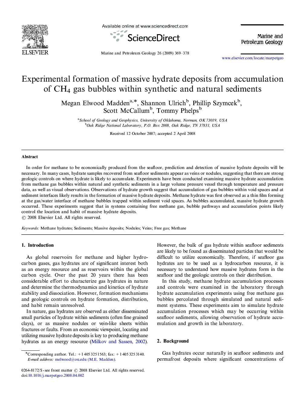 Experimental formation of massive hydrate deposits from accumulation of CH4 gas bubbles within synthetic and natural sediments